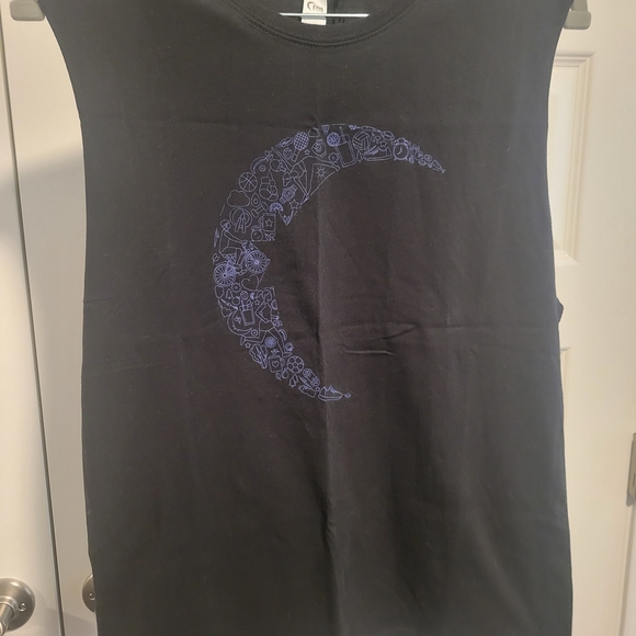 ZYIA Black Muscle Tank with Purple Crescent Moon Accent - Picture 7 of 11